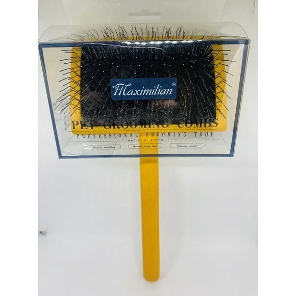 Brush for Dog, Slicker for Grooming, Groomgrip Coating, Yellow , Large NEW!!! - Picture 3 of 16